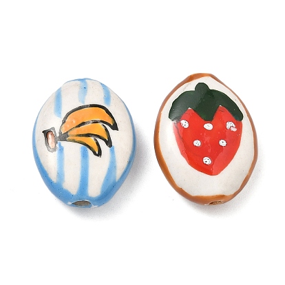 Фарфоровые бусины ручной работы, овальные, пастельный фарфор