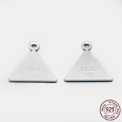 925 Sterling Silver Charms, Triangle, with S925 Stamp