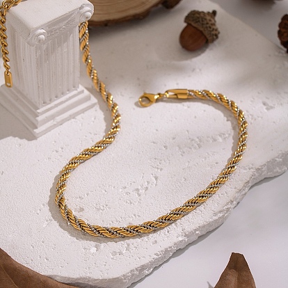 5мм современные двухцветные 304 ожерелья из нержавеющей стали с цепочкой для женщин