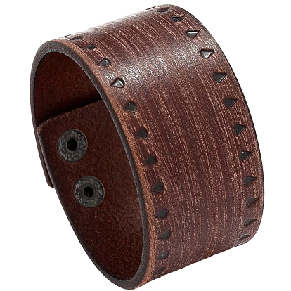 Bracelets vachette de cordon, bracelets à pression pour hommes, gris anthracite