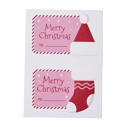 Christmas Theme Self-Adhesive Stickers, for Party Decorative Presents