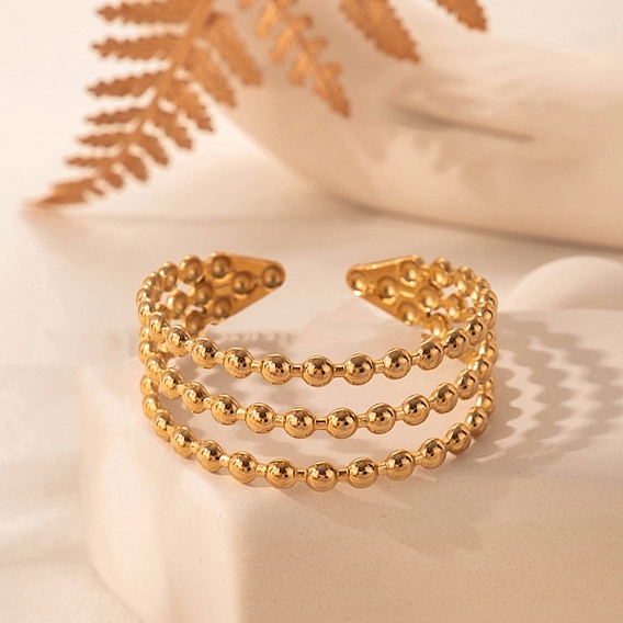 Трехслойные 304 браслеты-манжеты из нержавеющей стали для женщин