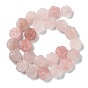Natural Rose Quartz Beads Strands, Carved Rose