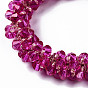 Faceted Transparent Glass Beads Stretch Bracelets, Torsade Bracelets, Bicone