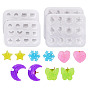 4Pcs DIY Earring Silicone Molds, Mixed Shapes