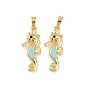 Латунные микро проложить кубического циркония подвески, без кадмия и без свинца, прелести морских коньков, с эмалью