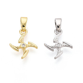 Латунные микропаве прозрачные кубические циркониевые подвески, прелести ветряной мельницы