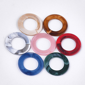 Anneaux liant acrylique, style de pierres fines imitation, rond