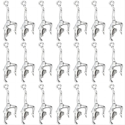 80 шт. подвески-танцовщицы из цинкового сплава в тибетском стиле, гимнастический шарм / гимнастический кулон, без свинца и без кадмия