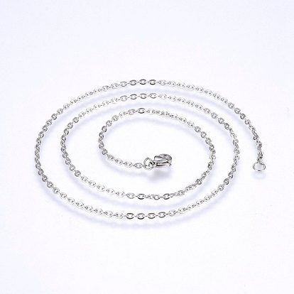 304 Stainless Steel Cable Chains Necklaces, with Lobster Claw Clasps