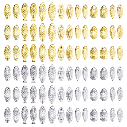 420шт. 14 стилей, лопасти блесен-приманок для рыбалки из сплава, с 200шт. 304 пружинными защелками и кольцами из нержавеющей стали для рыбалки