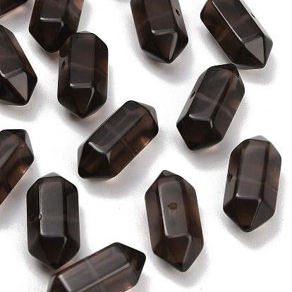 Cuentas de obsidiana de hielo natural, facetados, Balas hexagonales de punta doblemente terminada