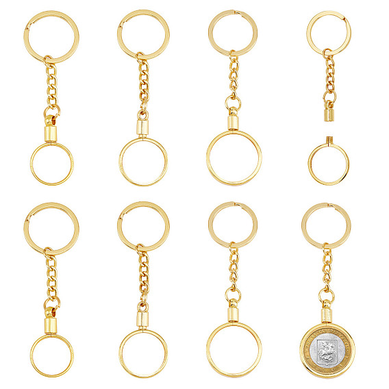 6шт 3 стильный медальон из цинкового сплава или держатель для монет брелок, с кольцом для ключей