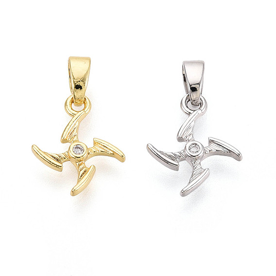 Латунные микропаве прозрачные кубические циркониевые подвески, прелести ветряной мельницы