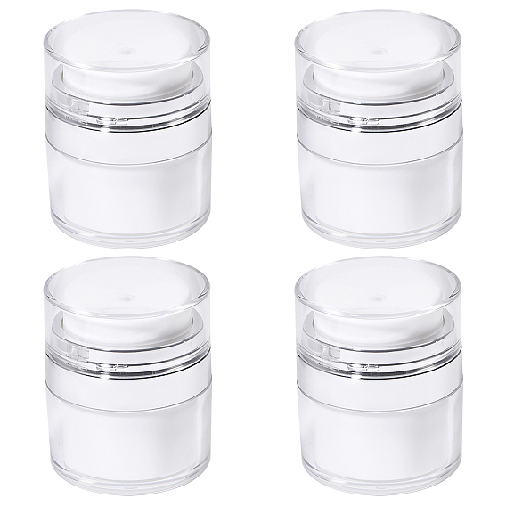 Plastic Empty Refillable Airless Pump Bottle, Travel Lotion Foundation Containers, with Press U Type Pump Head, Column
