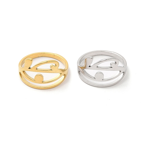 Ионное покрытие (ip) 304 перстни из нержавеющей стали, Регулируемые кольца «Египетский глаз Гора» для женщин