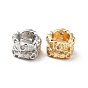 Brass Micro Pave Cubic Zirconia European Beads, Large Hole Beads, Real 18K Gold Plated/Silver, Column with Fish