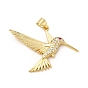 Стойка металлическая латунная микропрофилированная кубическая циркония подвески, без кадмия и без свинца, реальный 18 k позолоченный, очарование колибри
