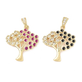 Латунные микропаве прозрачные подвески с фианитом, без кадмия и без свинца, дерево, с эмалью, реальный 18 k позолоченный