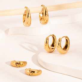 Простые серьги-кольца из нержавеющей стали