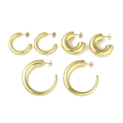 Ионное покрытие (ip) 304 серьги-гвоздики из нержавеющей стали для женщин, тороидальный