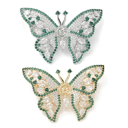 Бабочка латунные фианиты броши