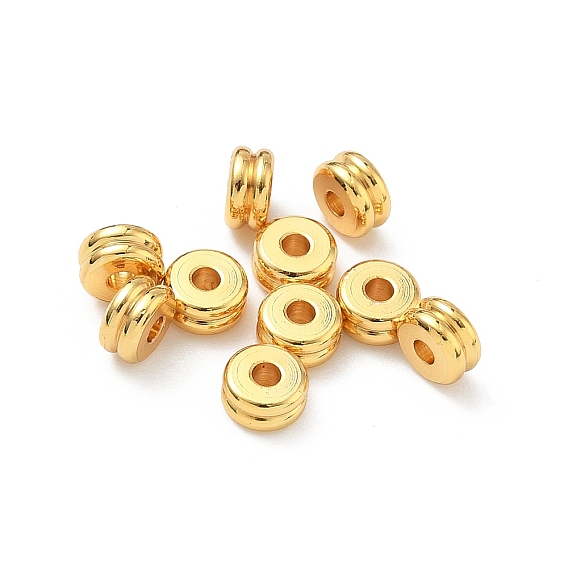 Латунные бусины, плоско-круглые, стойки покрытие, долговечный, без кадмия и без свинца