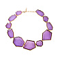 Bold Geometric Resin Necklace with Transparent Design - Vintage European Style Statement Piece for Women