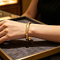 Brazaletes articulados de aleación de zinc con cristales de imitación de diamantes para mujer.