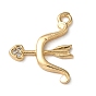 Brass Micro Pave Cubic Zirconia Pendants, Bow and Arrow Charm