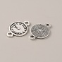 Подвески из сплава в тибетском стиле, звенья часов, плоско-круглые