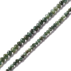 Natural Seraphinite Beads Strands, Faceted, Round