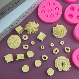 Round/Rectangle/Ring Cookies DIY Food Grade Silicone Fondant Molds, for Chocolate Candy Making