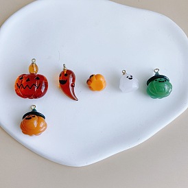 DIY Jewelry Accessories Acrylic Resin Halloween Exclusive Transparent Pumpkin Lantern Ghost Pendant