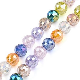 Прозрачные стеклянные бусины, круглые подвески, граненые