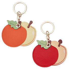 2шт. 2цвета, защитные чехлы из искусственной кожи Apple от потери, для трекера, брелок доступа к двери, с брелком из сплава