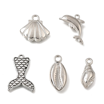 Tibetan Style Alloy Pendants, Marine Animal Charms