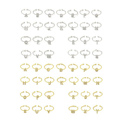 Латунные открытые манжеты для женщин, с кубического циркония, без кадмия и без свинца, долговечный, буквы