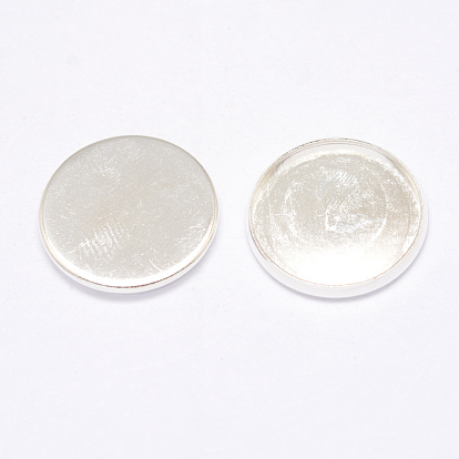 Brass Cabochons Settings, Lead Free and Cadmium Free, DIY Material for Hair Accessories, Flat Round, 20mm, Tray: 18mm