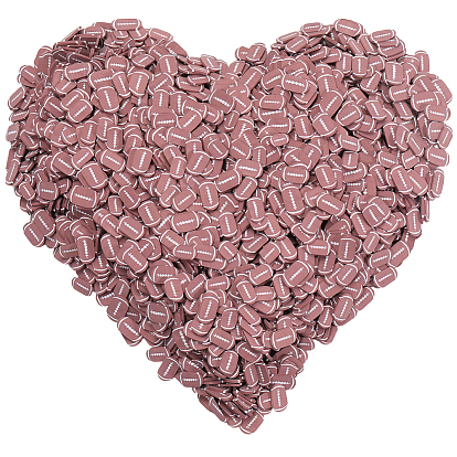 1 Кабошоны из полимерной глины в пакетиках, спортивная тема, регби