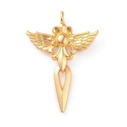 Zinc Alloy Pendants, Cross with Wing