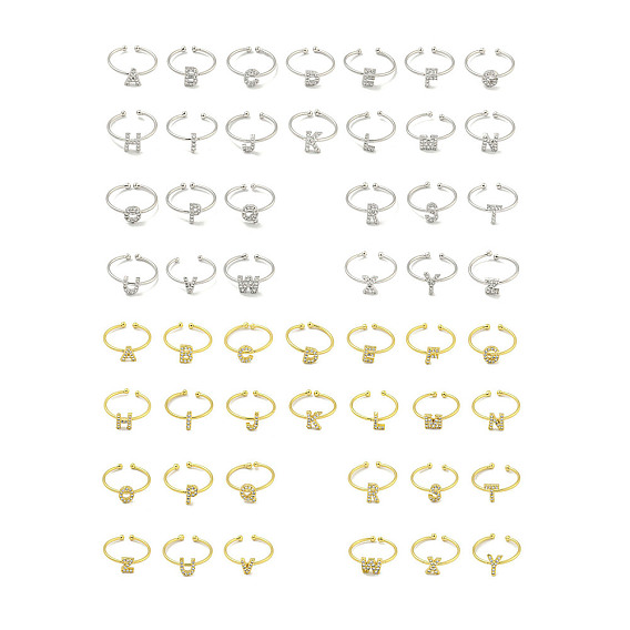 Латунные открытые манжеты для женщин, с кубического циркония, без кадмия и без свинца, долговечный, буквы