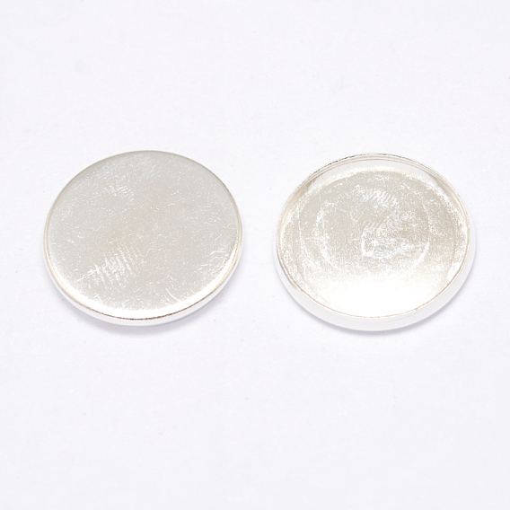 Brass Cabochons Settings, Lead Free and Cadmium Free, DIY Material for Hair Accessories, Flat Round, 20mm, Tray: 18mm