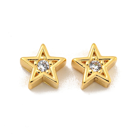 Латунные микропаве из прозрачного кубического циркония, звезда