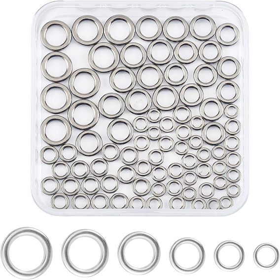 60Pcs 6 Style 201 Stainless Steel Fishing Rod Guide Round Rings, Fishing Rod Repair Parts