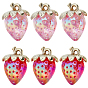 24шт 2 цветные подвески из прозрачного акрила, клубника