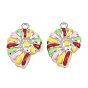 304 Stainless Steel Enamel Pendants, Conch Shell Shape Charms, Colorful