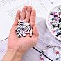 240Pcs 6 Style Opaque Acrylic European Beads, Large Hole, Cube with Constellation/Zodiac Sign