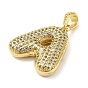 Brass Micro Pave Cubic Zirconia Pendants, Cadmium Free & Lead Free, Long-Lasting Plated, Real 18K Gold Plated