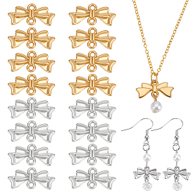 16 шт. 2 цвета 304 подвески-бантики из нержавеющей стали